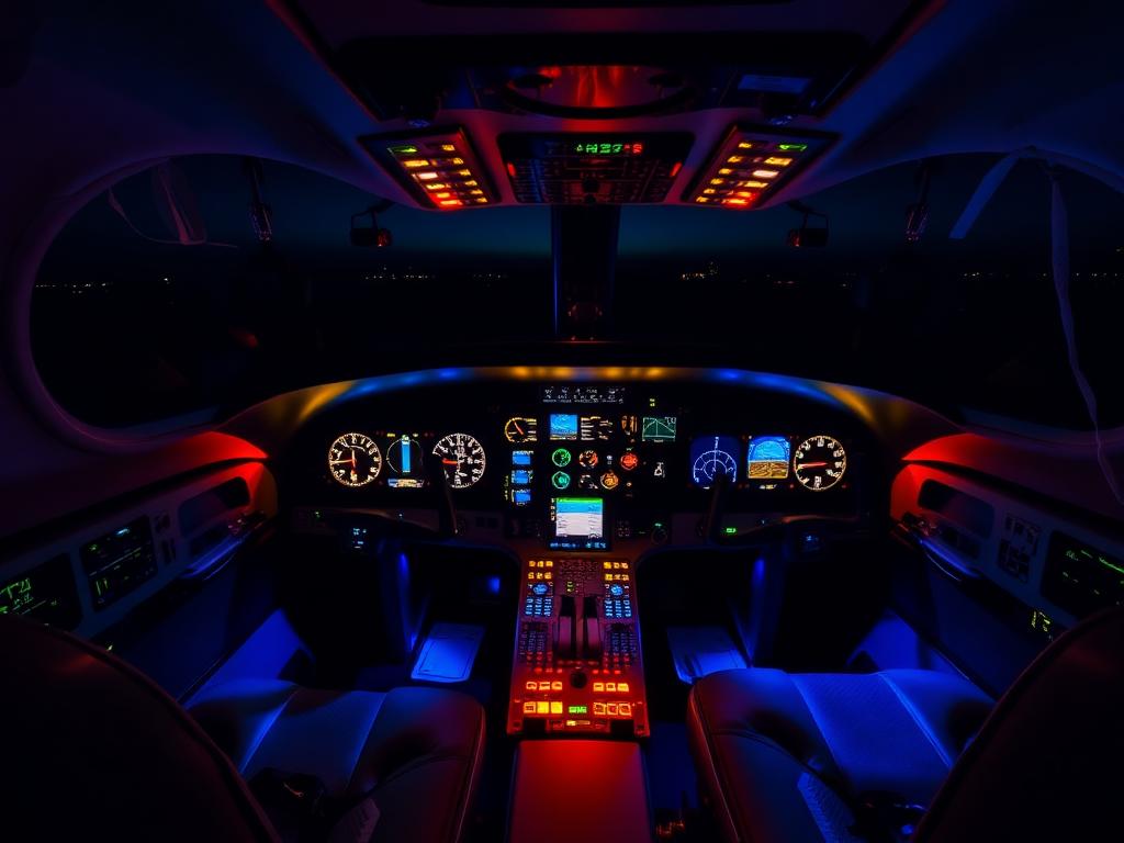 Cockpit Pilatus PC-12 de nuit